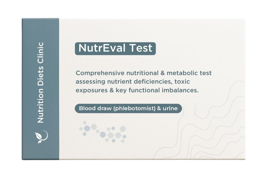 NutrEval Test kit: blood draw by a phlebotomist and urine sample